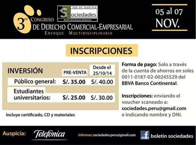 Congreso Sociedades - Plenos jurisdiccionales inscripciones